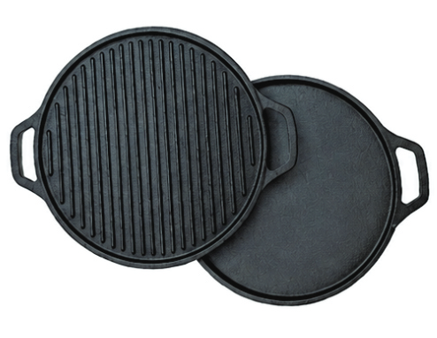 RIVEDA Cast Iron 2 in 1 Griddle / Tawa 30 CM